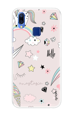 Unicorn Doodle Soft Cover For Vivo Y95