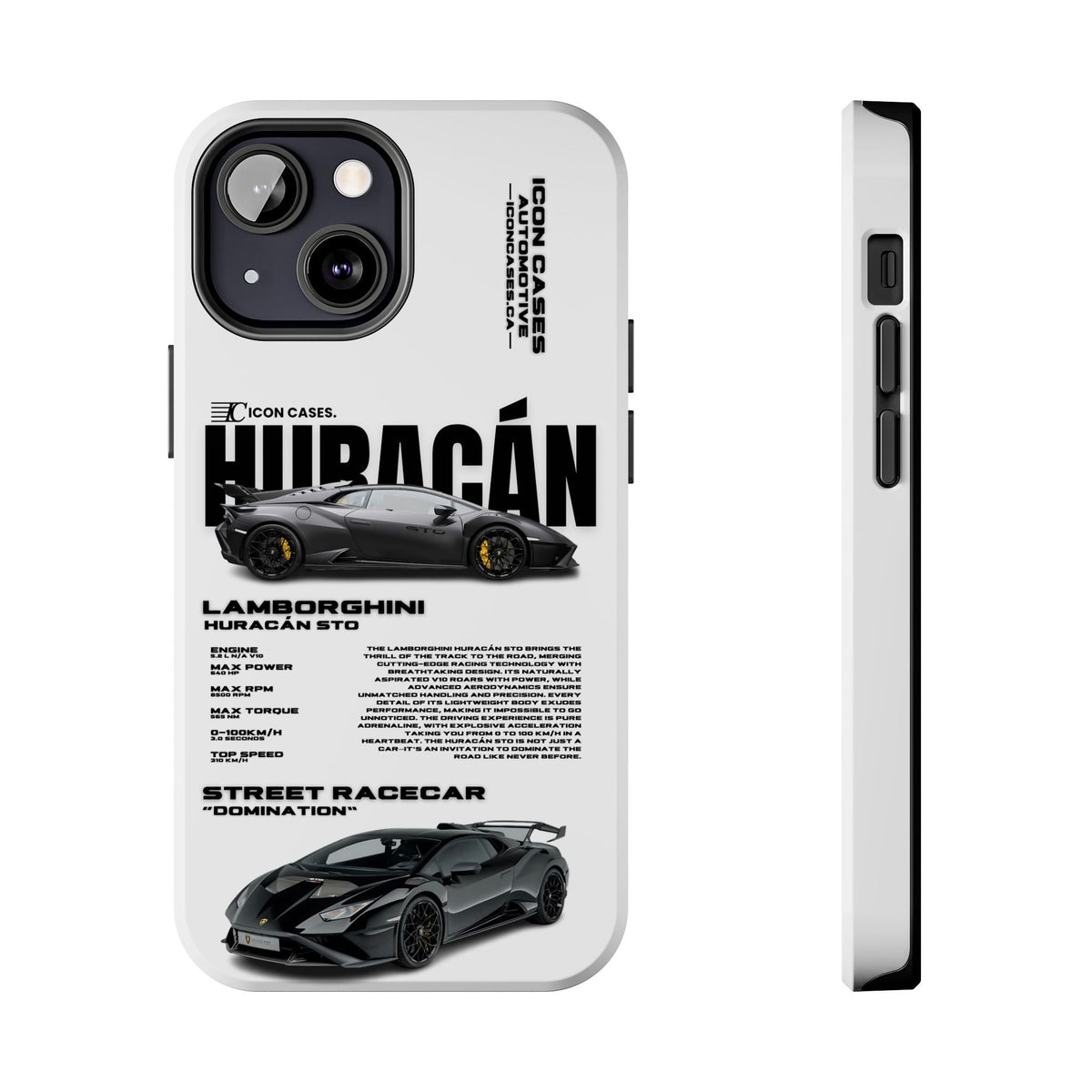 Lamborghini Huracan STO White Premium Tough Shining Phone Case (Double Layer) Available For All iPhone Models