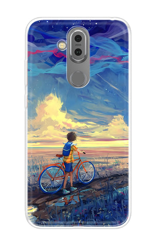 Riding Bicycle to Dreamland Soft Cover for Nokia 8.1
