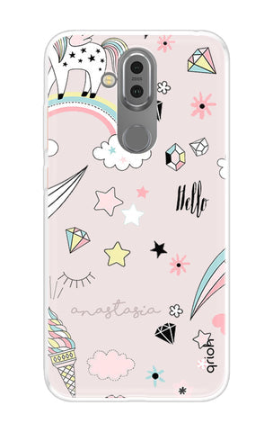 Unicorn Doodle Soft Cover For Nokia 8.1