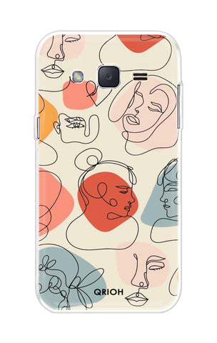 Abstract Faces Soft Cover for Samsung J2
