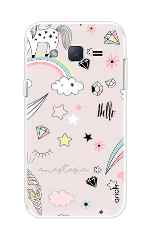 Unicorn Doodle Soft Cover For Samsung J2