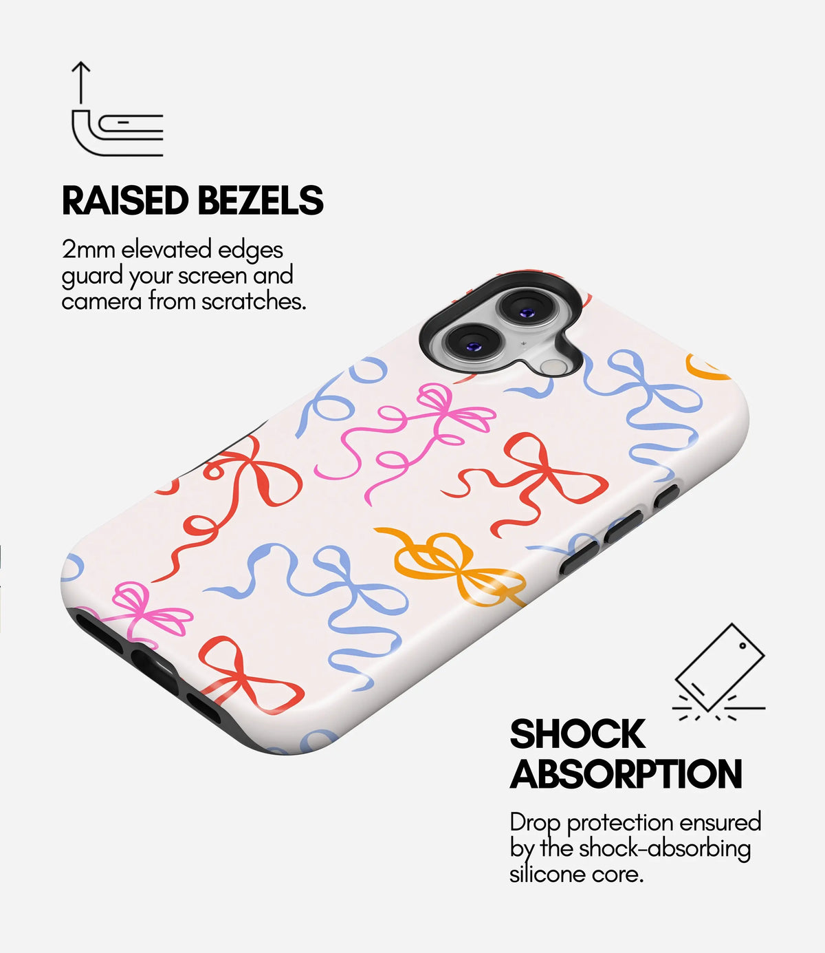 Colorpop Ribbons Premium Tough Shining Phone Case (Double Layer) Available For All iPhone Models