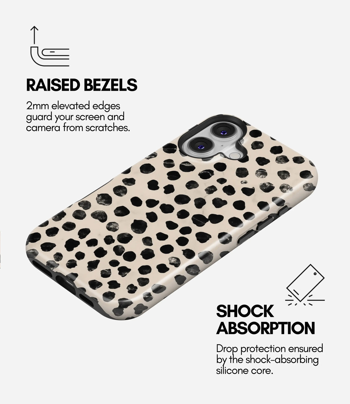 Dot Dash Premium Tough Shining Phone Case (Double Layer) Available For All iPhone Models