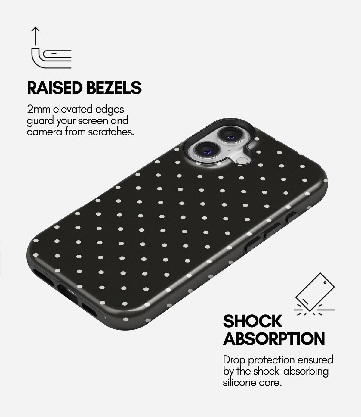 Dot Noir Premium Tough Shining Phone Case (Double Layer) Available For All iPhone Models