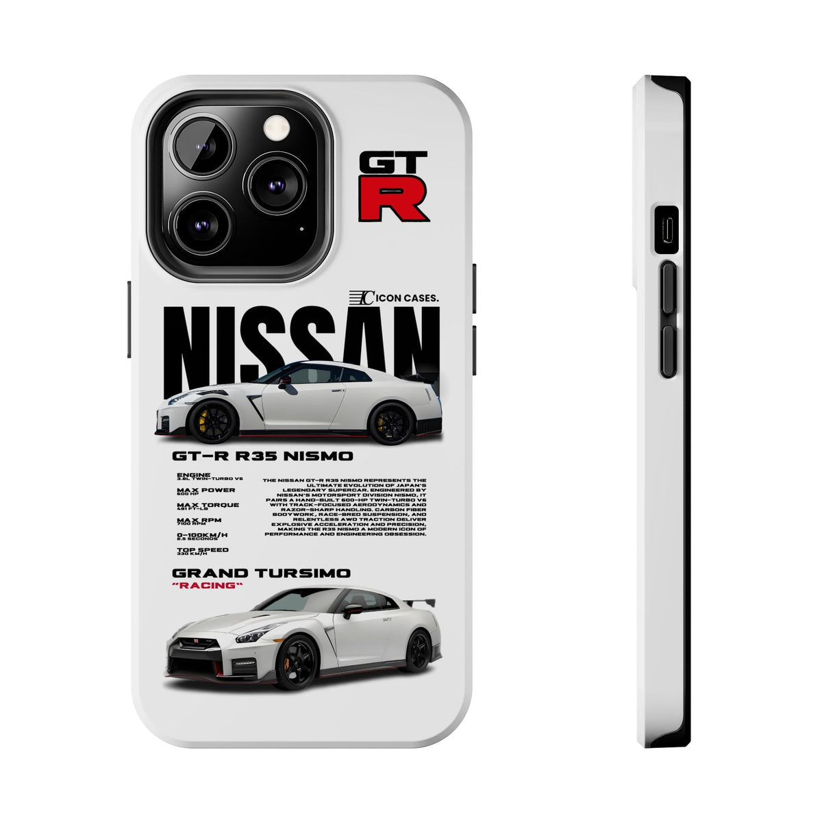 Nissan GT-R R35 White Premium Tough Shining Phone Case (Double Layer) Available For All iPhone Models