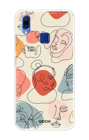Abstract Faces Soft Cover for Vivo Y93