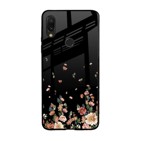Floating Floral Print Glossy Case for Xiaomi Redmi Note 7