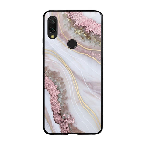 Pink & Gold Gllitter Marble Glossy Case for Xiaomi Redmi Note 7