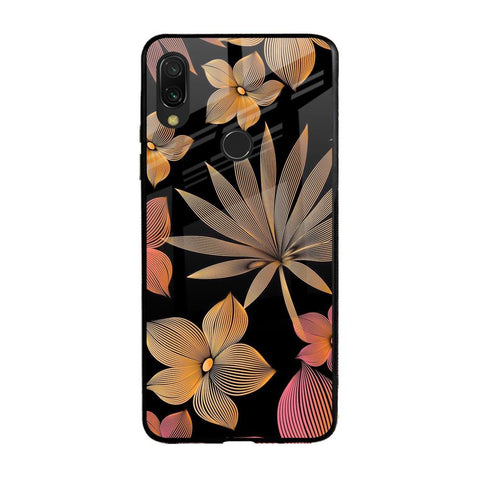 Lines Pattern Flowers Glossy Case for Xiaomi Redmi Note 7