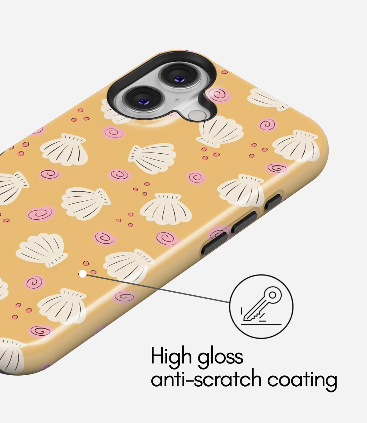 Golden Shells Premium Tough Shining Phone Case (Double Layer) Available For All iPhone Models
