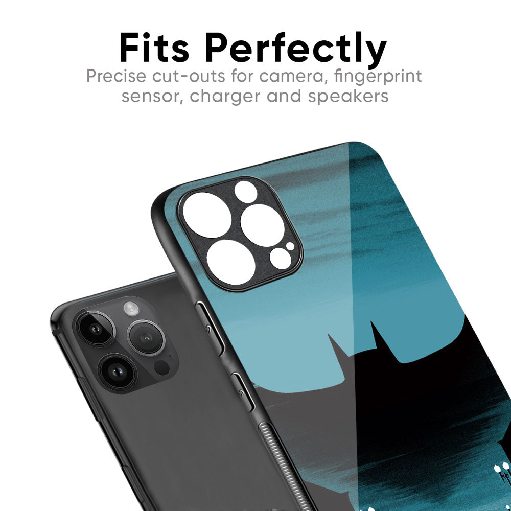 Cyan Bat Glass Case for iPhone 17 Pro Max