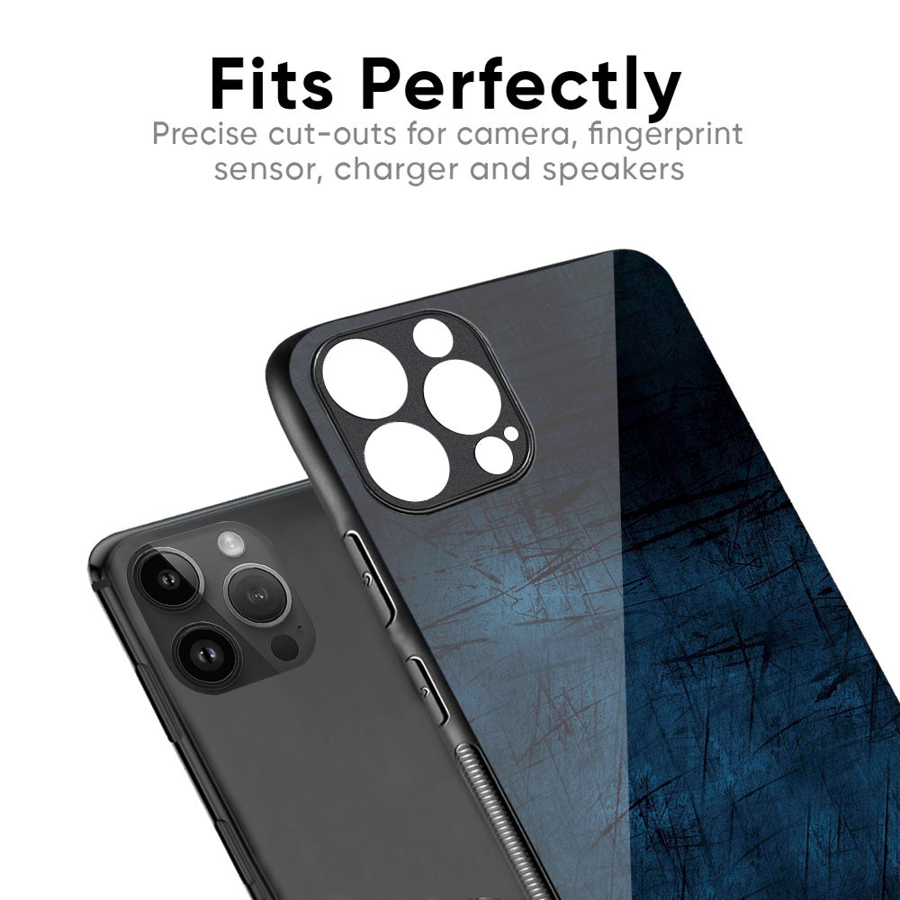 Dark Blue Grunge Glass Case for iPhone 17 Pro Max