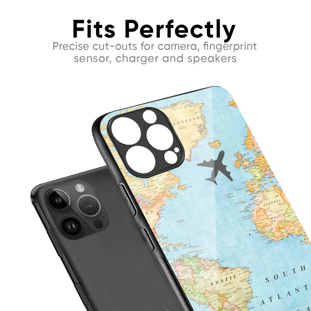 Travel Map Glass Case for iPhone 17 Pro Max