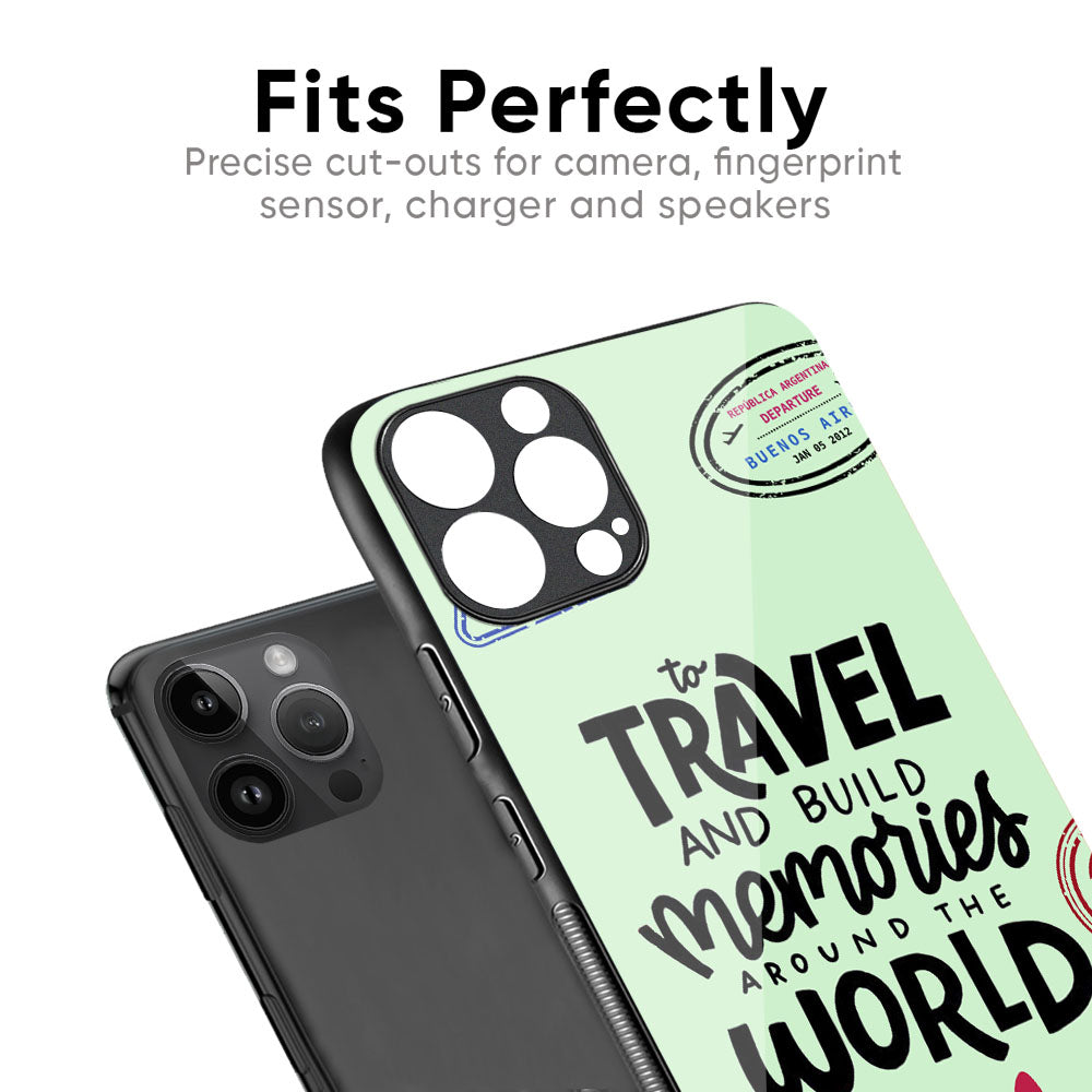 Travel Stamps Glass Case for iPhone 17 Pro Max