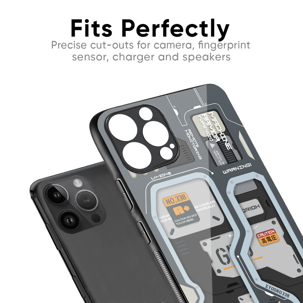 Retro Futuristic Glass Case for iPhone 17 Pro Max