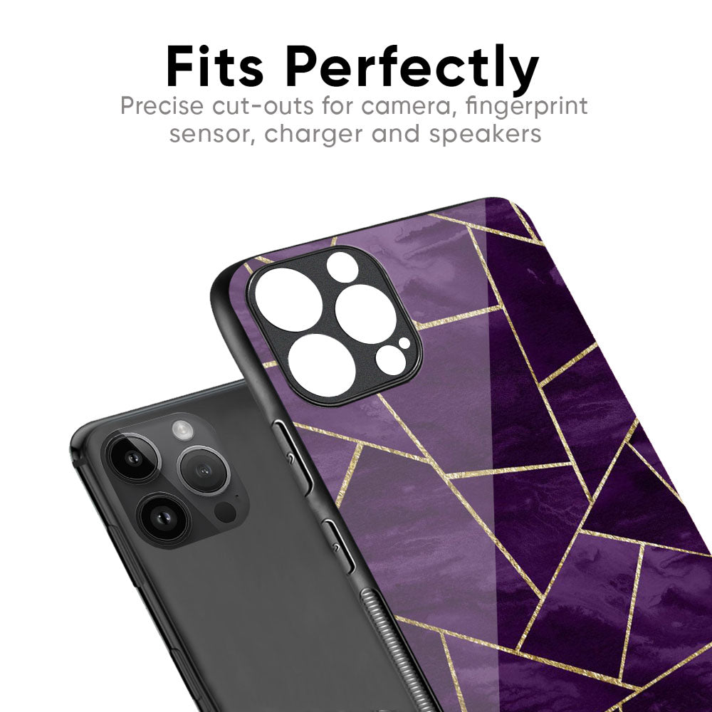 Geometric Purple Glass Case For iPhone 17 Pro Max