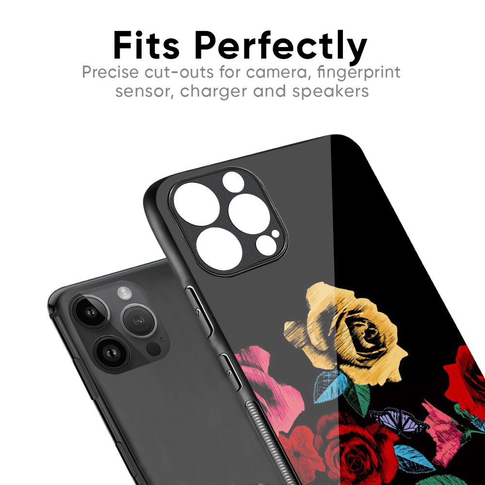 Floral Decorative Glass Case For iPhone 17 Pro Max