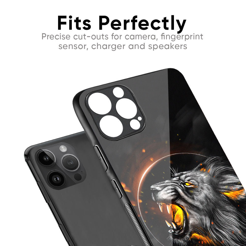 Aggressive Lion Glass Case for iPhone 17 Pro Max