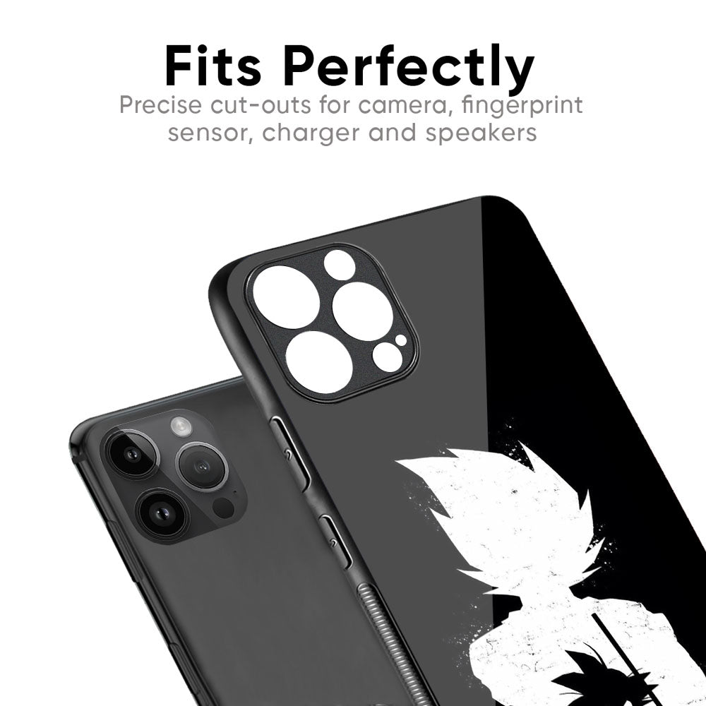 Monochrome Goku Glass Case for iPhone 17 Pro Max