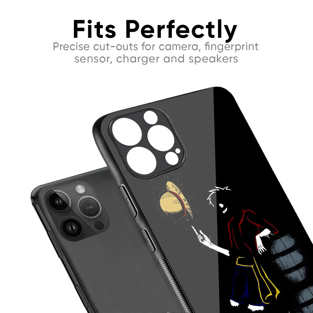 Luffy Line Art Glass Case for iPhone 17 Pro Max