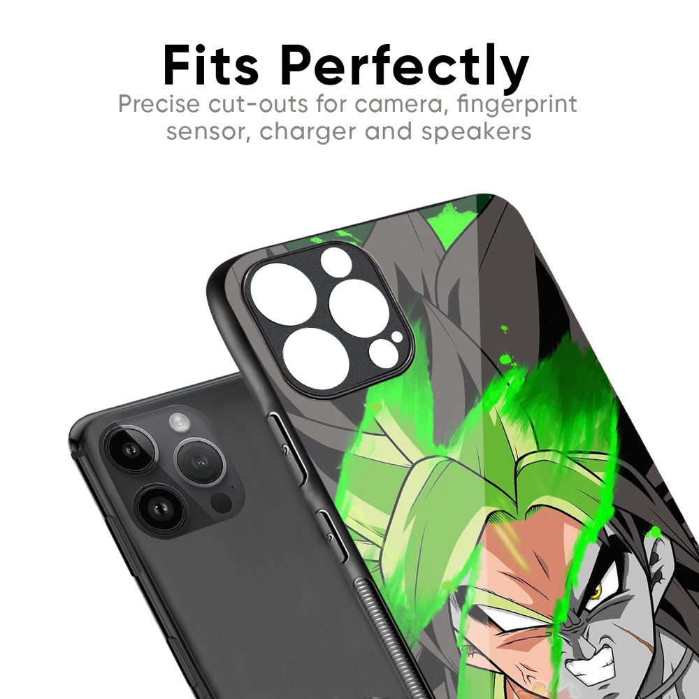 Anime Green Splash Glass Case for iPhone 17 Pro Max