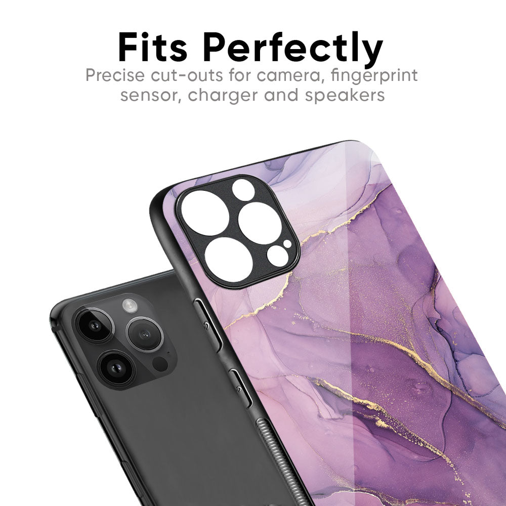 Purple Gold Marble Glass Case for iPhone 17 Pro Max