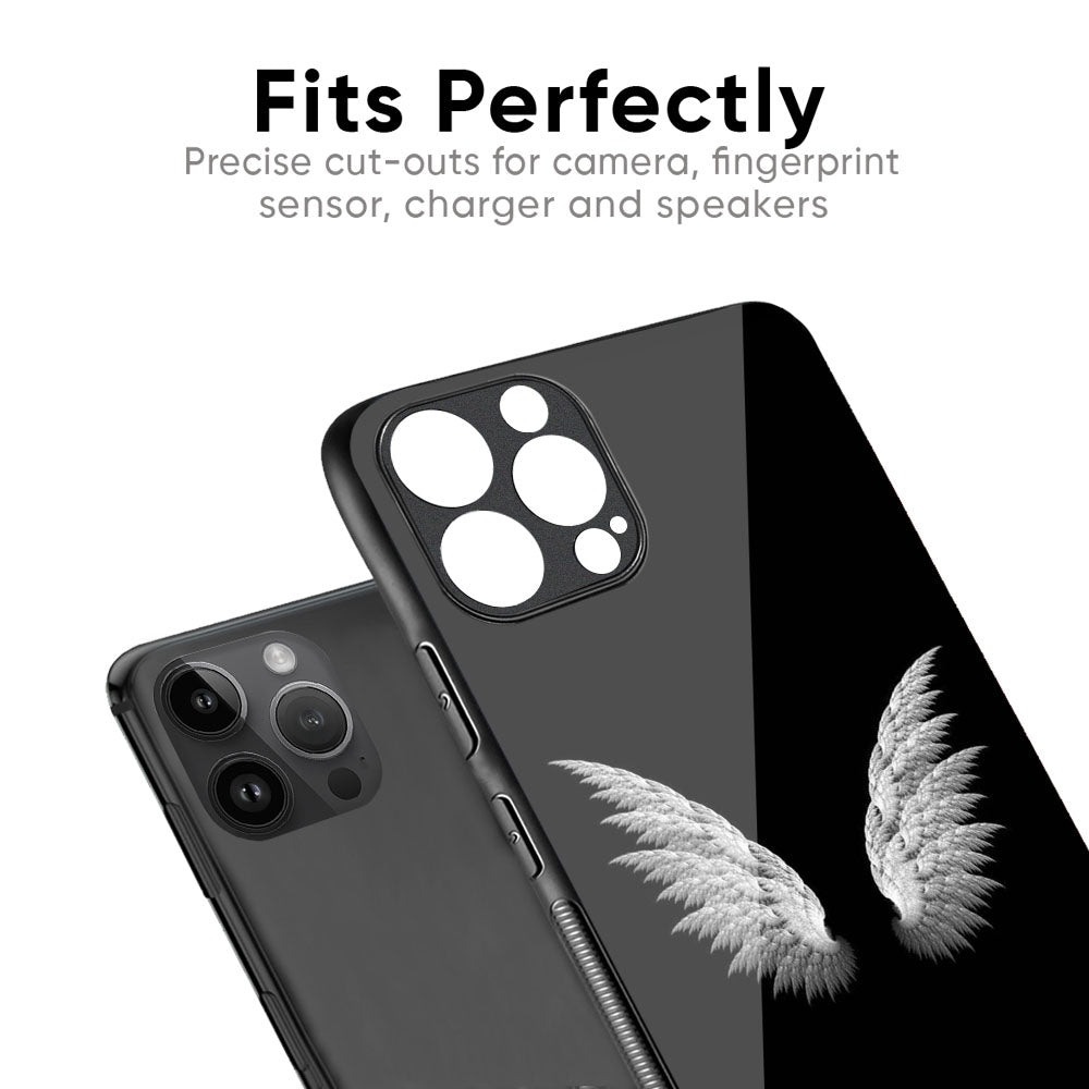 White Angel Wings Glass Case for iPhone 17 Pro Max