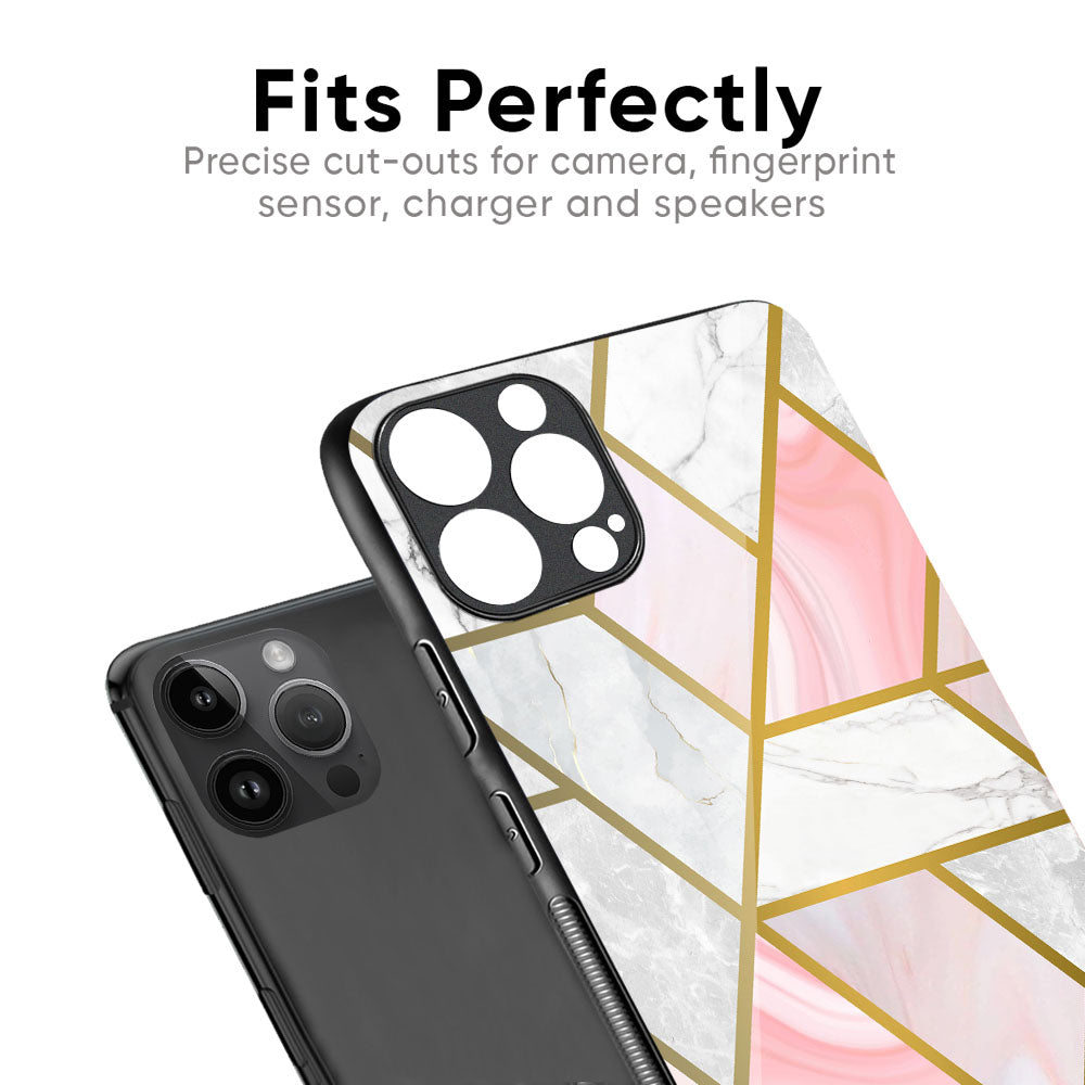 Geometrical Marble Glass Case for iPhone 17 Pro Max