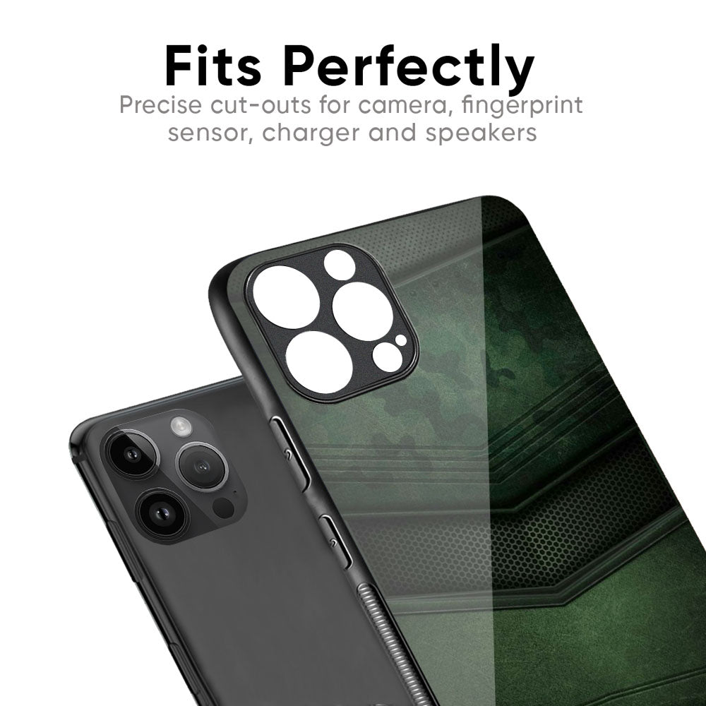 Green Leather Glass Case for iPhone 17 Pro Max
