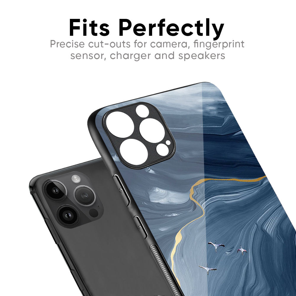 Deep Ocean Marble Glass Case for iPhone 17 Pro Max