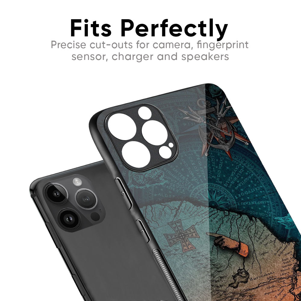 Geographical Map Glass Case for iPhone 17 Pro Max