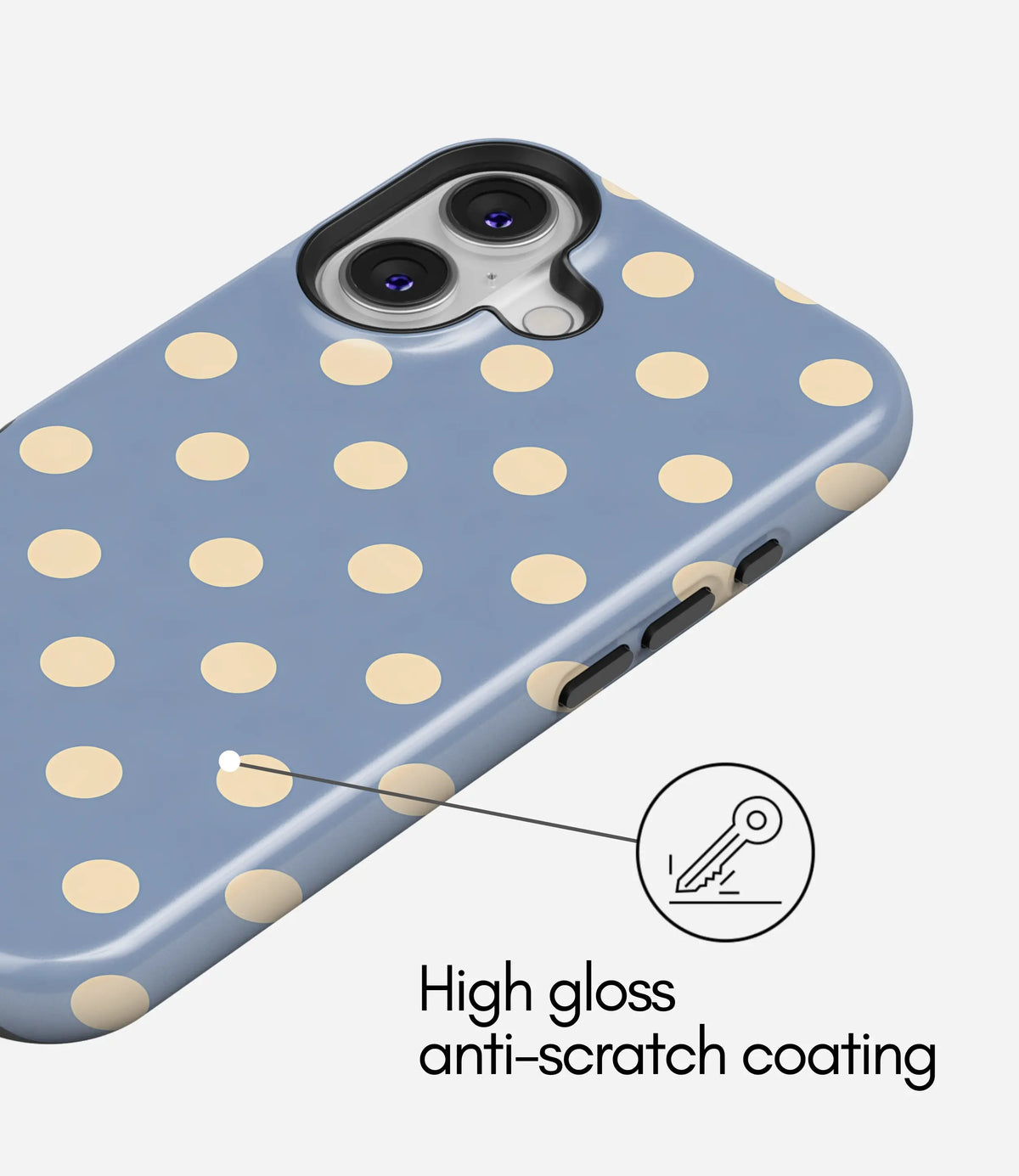 Cloudberry Polka Premium Tough Shining Phone Case (Double Layer) Available For All iPhone Models