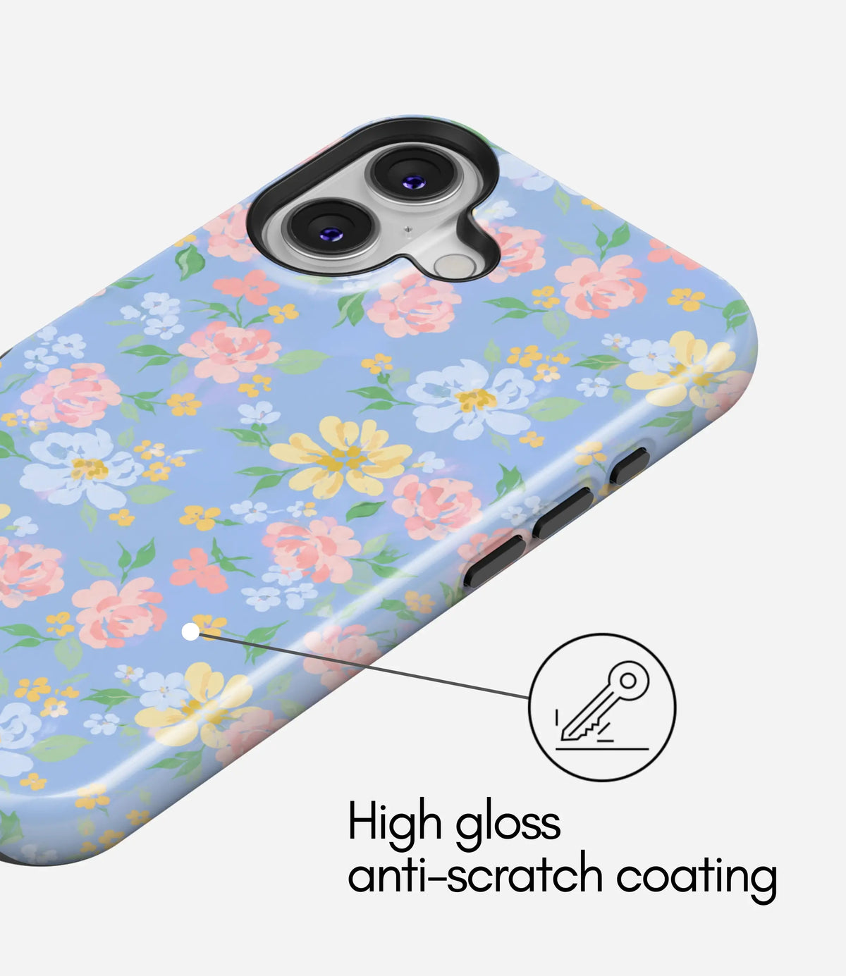 Blue Bloom Garden Premium Tough Shining Phone Case (Double Layer) Available For All iPhone Models