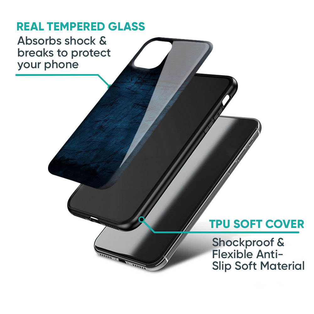 Dark Blue Grunge Glass Case for iPhone 17 Pro Max