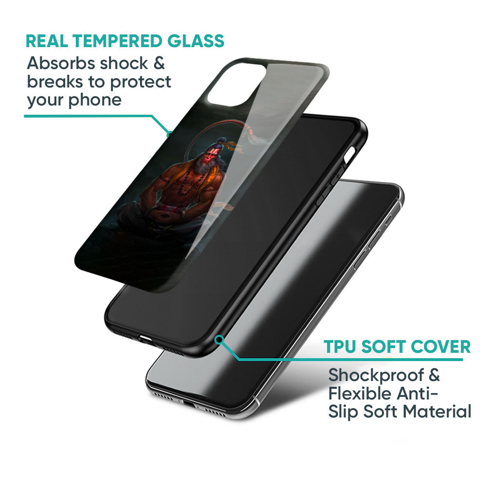 Lord Hanuman Animated Glass Case for iPhone 17 Pro Max
