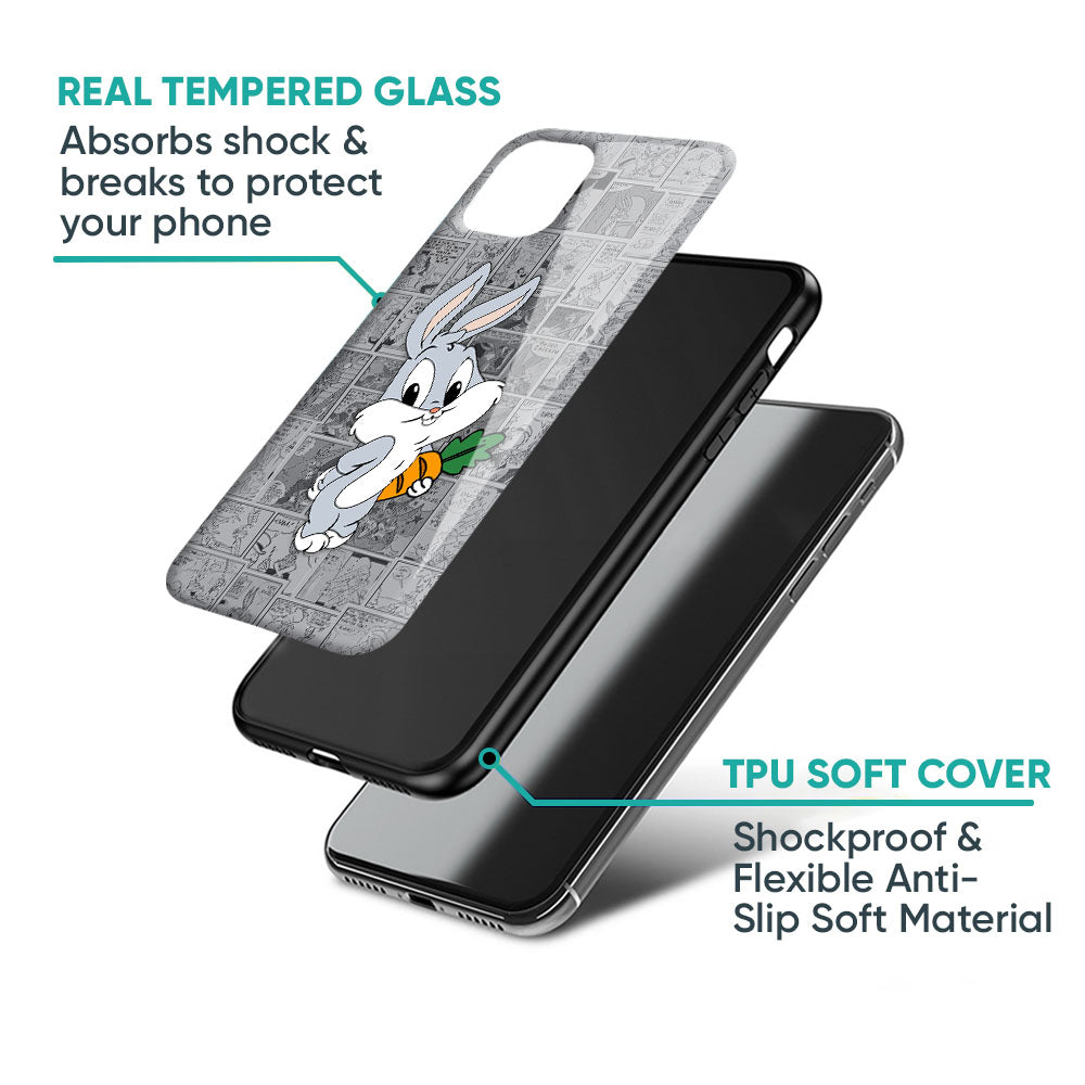Cute Baby Bunny Glass Case for iPhone 17 Pro Max