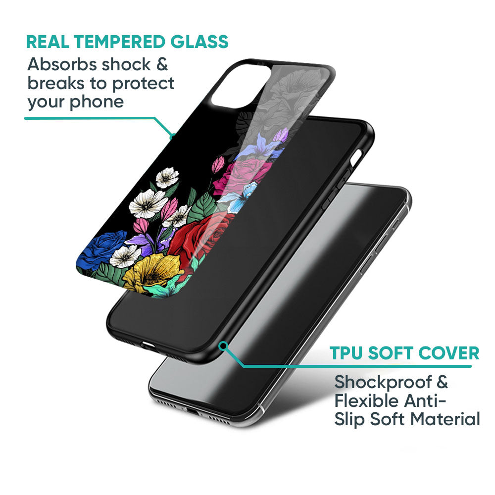 Rose Flower Bunch Art Glass Case for iPhone 17 Pro Max