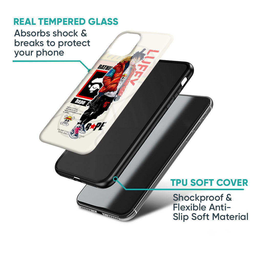 Bape Luffy Glass Case for iPhone 17 Pro Max