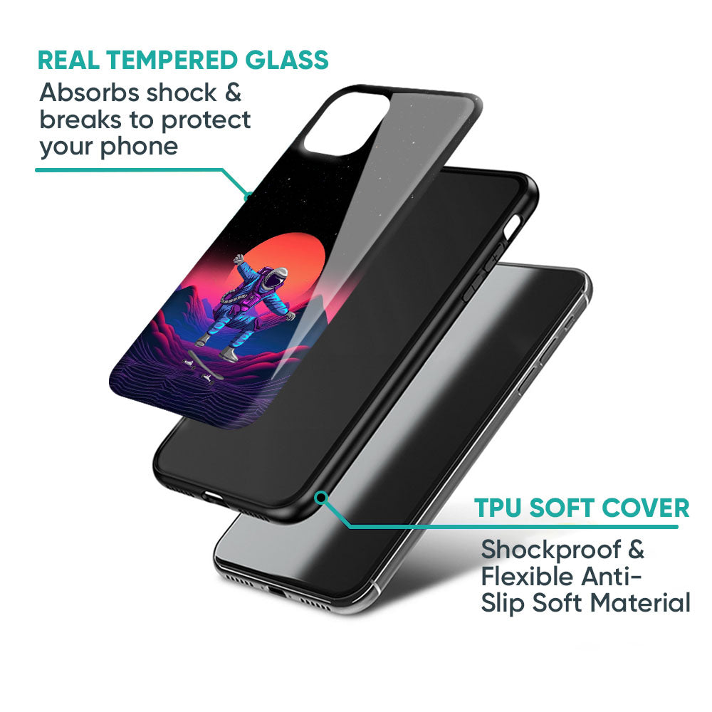 Retro Astronaut Glass Case for iPhone 17 Pro Max