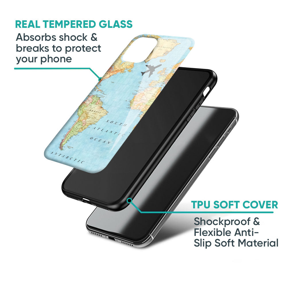 Travel Map Glass Case for iPhone 17 Pro Max