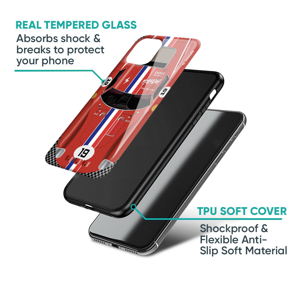 Racing Vintage Glass Case for iPhone 17 Pro Max