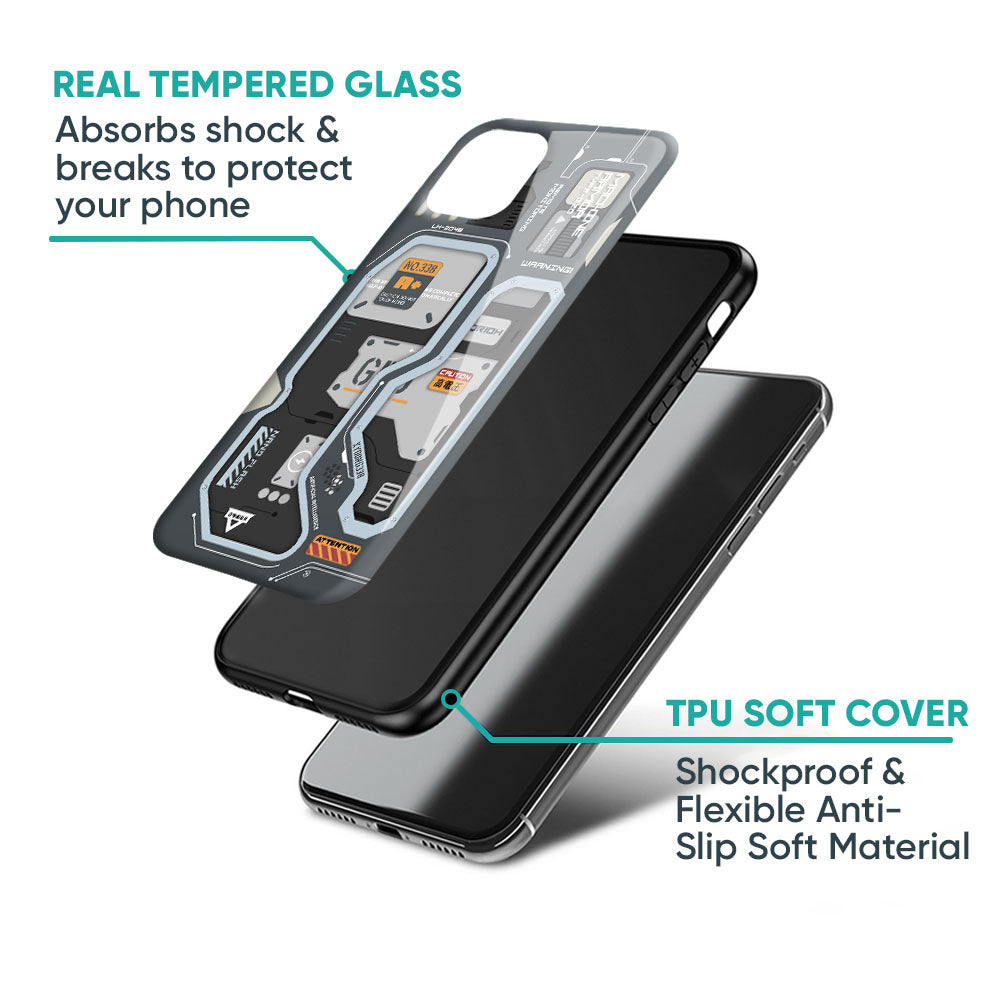 Retro Futuristic Glass Case for iPhone 17 Pro Max