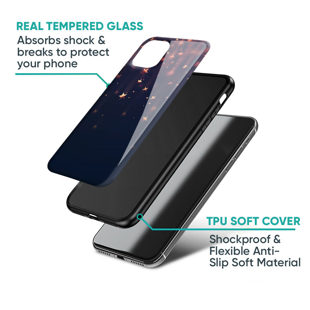 Falling Stars Glass Case For iPhone 17 Pro Max