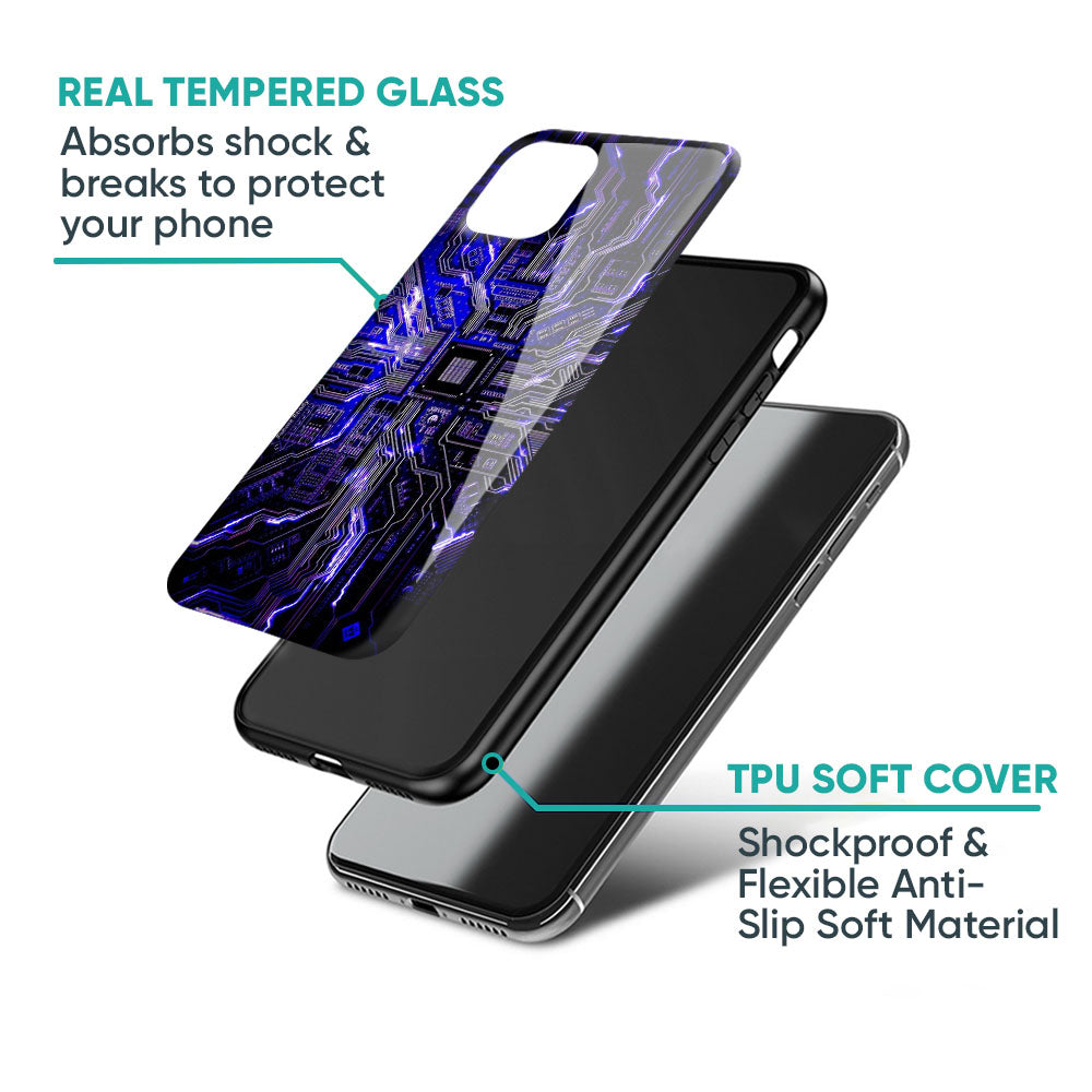 Techno Color Pattern Glass Case For iPhone 17 Pro Max