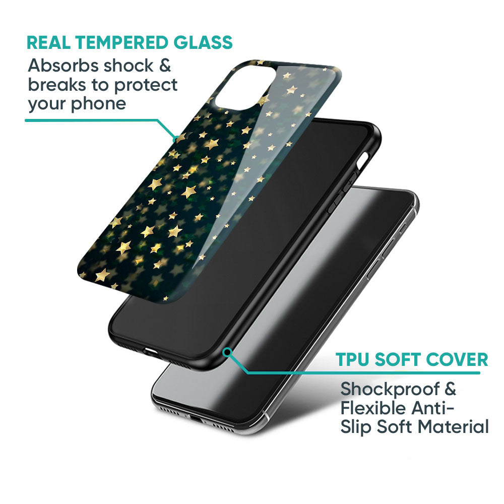 Dazzling Stars Glass Case For iPhone 17 Pro Max