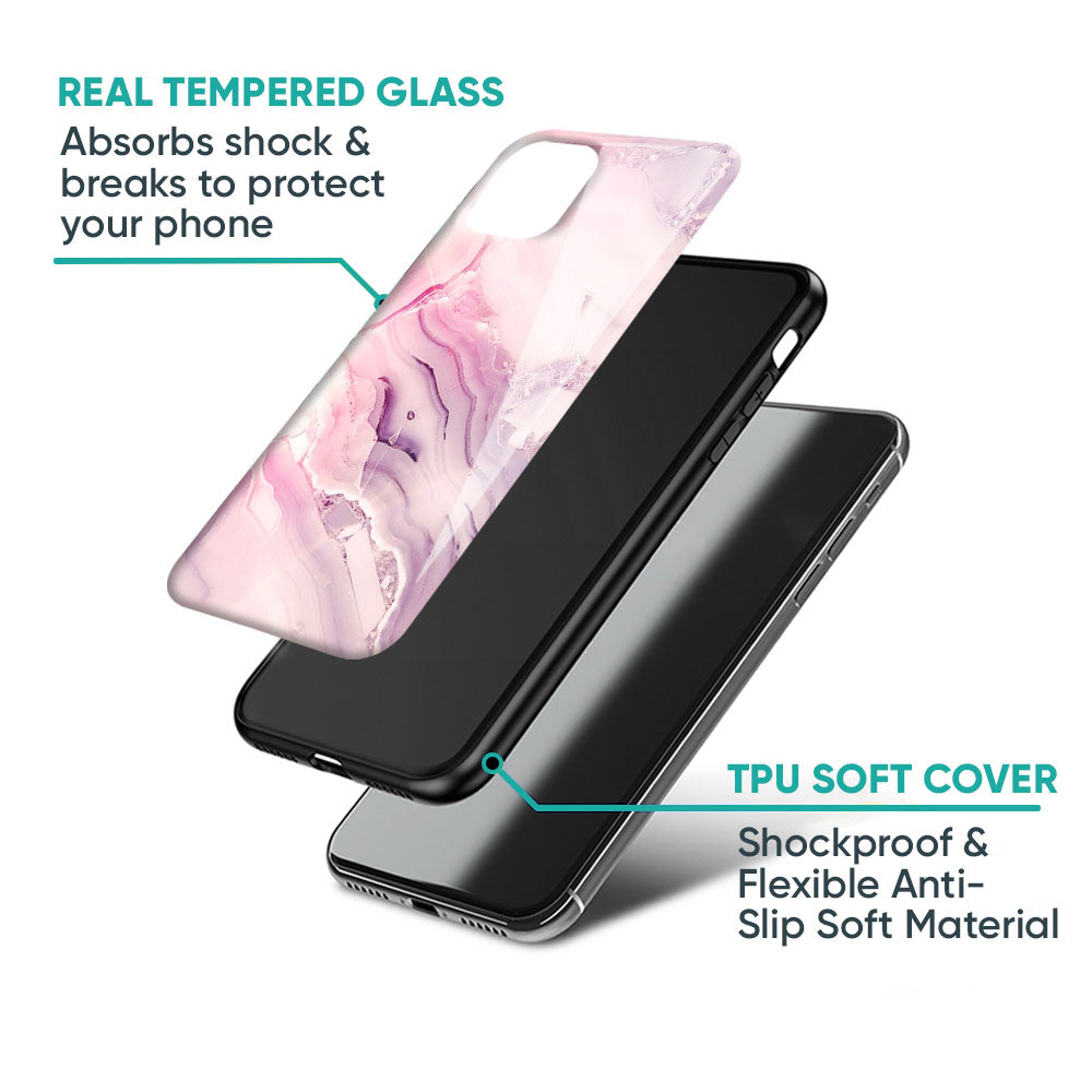 Diamond Pink Gradient Glass Case For iPhone 17 Pro Max
