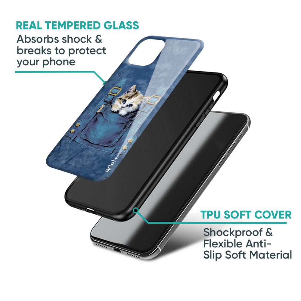 Kitty In Pocket Glass Case For iPhone 17 Pro Max