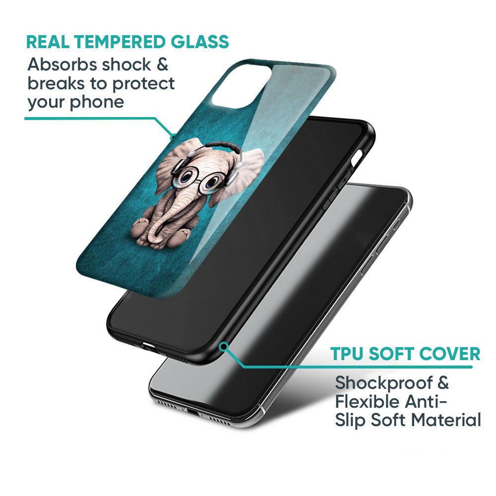 Adorable Baby Elephant Glass Case For iPhone 17 Pro Max
