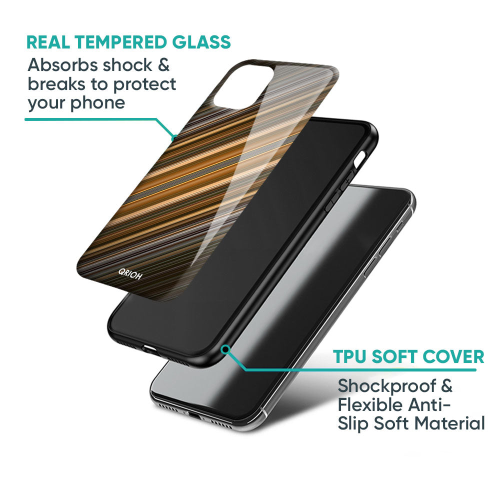Diagonal Slash Pattern Glass Case for iPhone 17 Pro Max